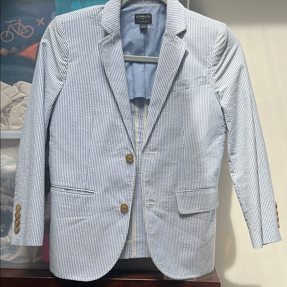 Boys j crew Blue Striped Blazer